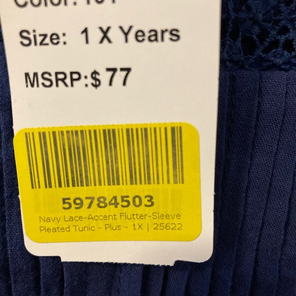 Navy sleeve pleated tunic - Picture 4 of 10